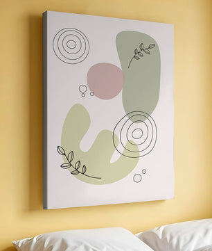 Abstract shapes and leaves in minimalistic design