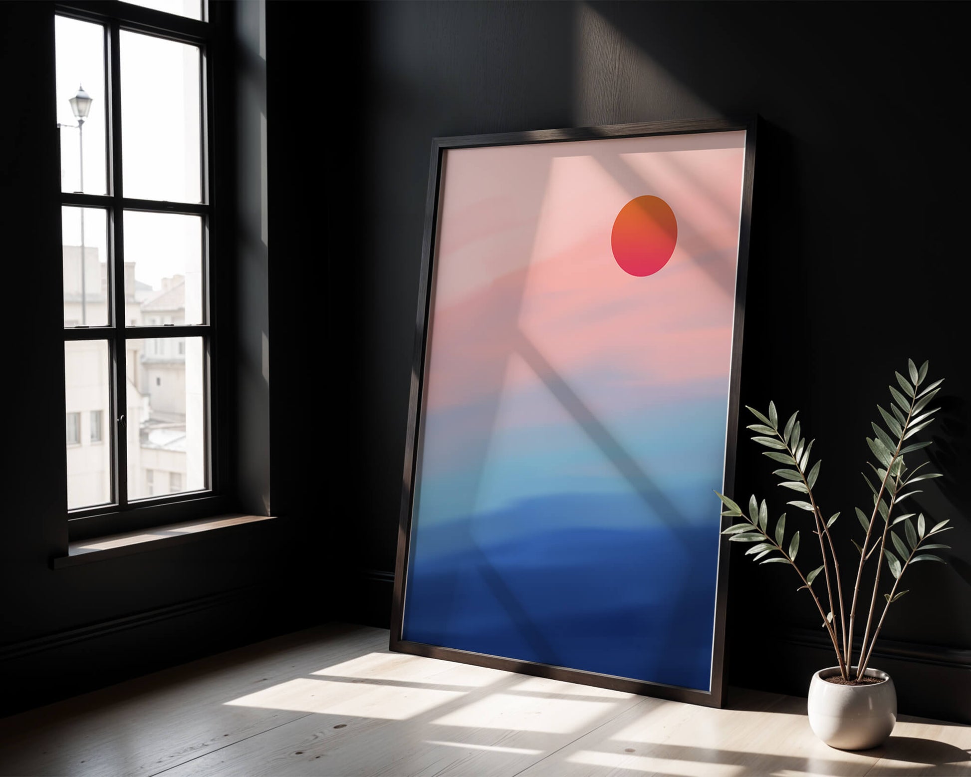 Sunset Over Ocean with Colorful Sky