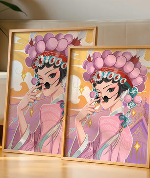 Personaje de anime elegante con atuendo tradicional y detalles dorados