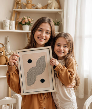 Abstract Minimalist Art with Black Wavy Lines and Circles - Mi tienda