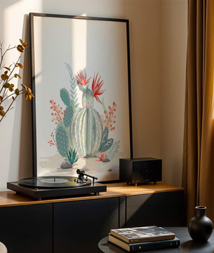 Colorful Cactus Arrangement With Red Blooms And Desert Plants - Mi tienda