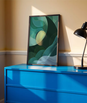 Formas fluidas abstractas verdes y azules con efecto degradado
