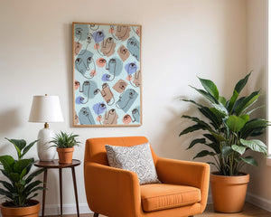 Abstract Face Line Art with Pastel Colors - Mi tienda