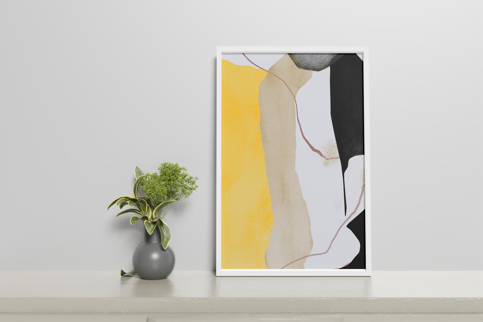 Abstract Composition with Geometric Shapes and Earth Tones