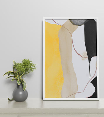 Abstract Composition with Geometric Shapes and Earth Tones