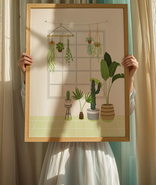 Decoración de interior con plantas colgantes y en macetas