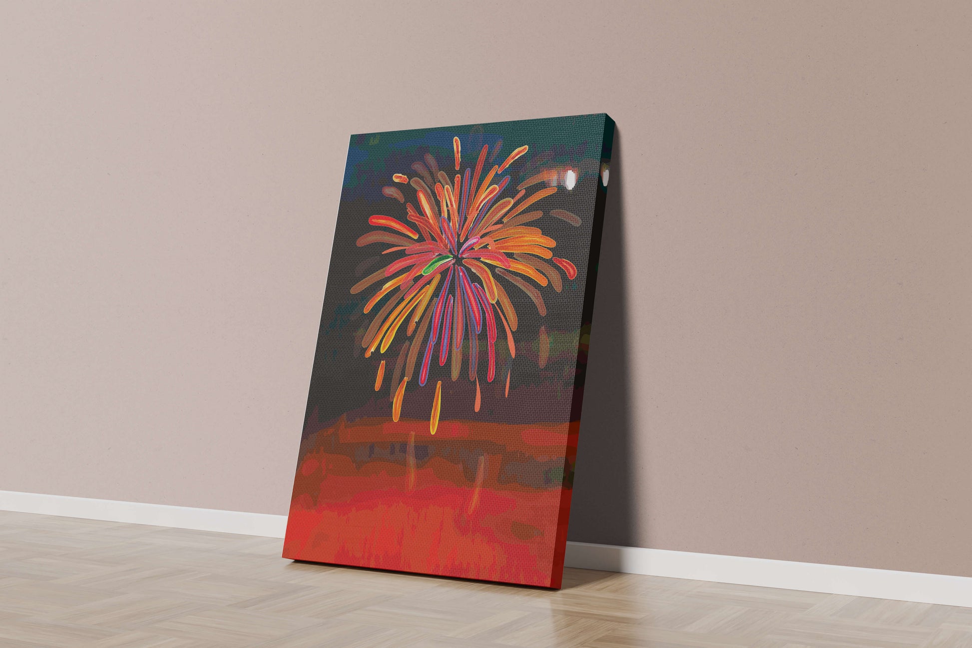 Feu d'artifice vibrant avec des éclats colorés