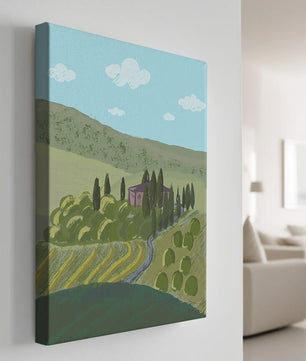 Paysage charmant de campagne toscane avec collines ondulées et cyprès