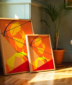 Abstract Portrait with Geometric Shapes and Bold Colors - Mi tienda