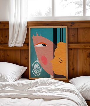 Modern Abstract Faces with Geometric Elements - Mi tienda
