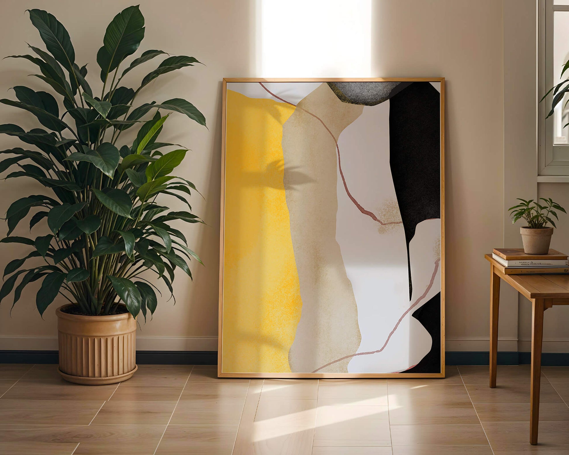 Abstract Composition with Geometric Shapes and Earth Tones