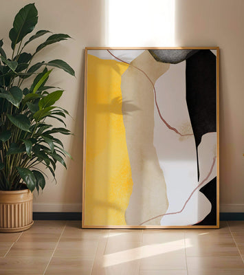 Abstract Composition with Geometric Shapes and Earth Tones