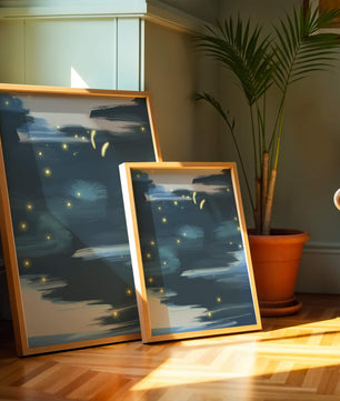 Ciel nocturne abstrait avec des éléments lumineux