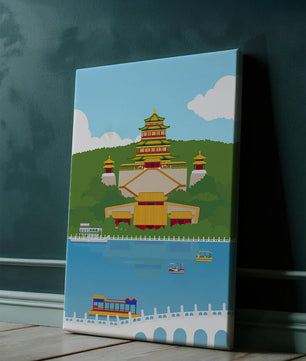 Traditional Chinese architecture by a serene lake