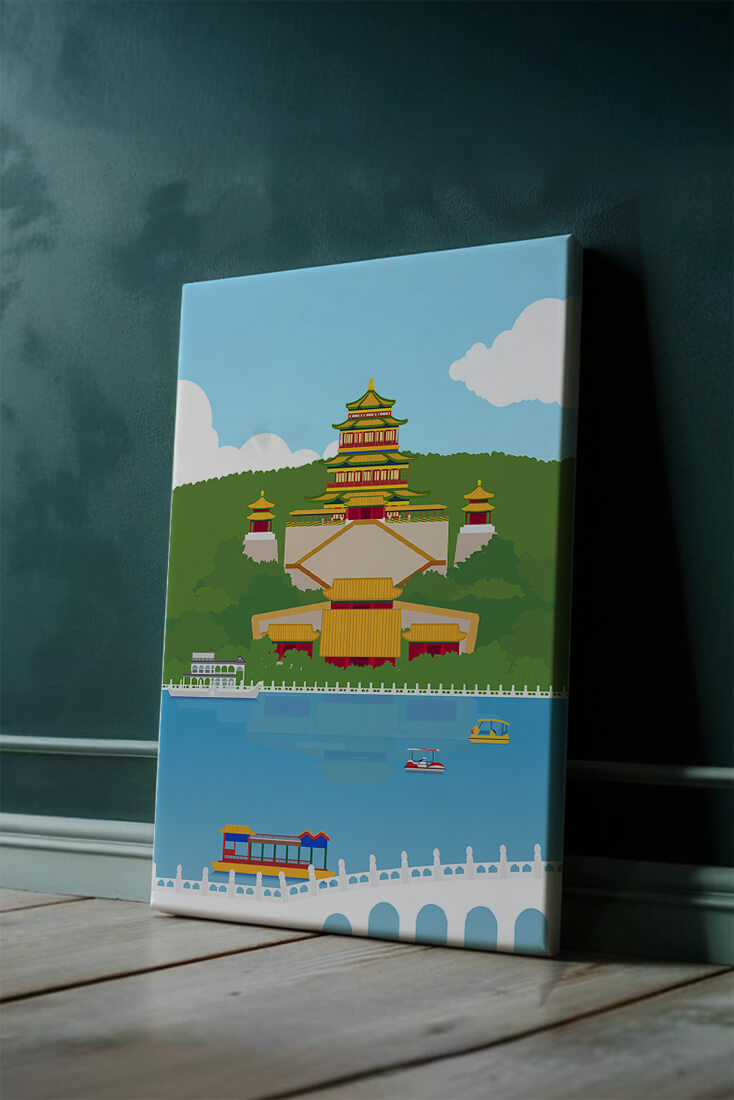 Traditional Chinese architecture by a serene lake