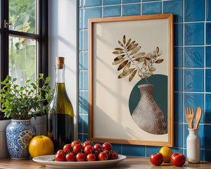 Elegant Botanical Illustration With Mandala Vase - Mi tienda