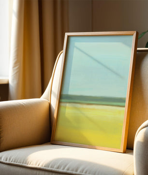 Abstract Landscape with Blue and Yellow Horizon