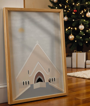 Minimalist Church Architecture with Soft Sunrise - Mi tienda