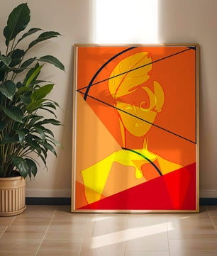 Abstract Portrait with Geometric Shapes and Bold Colors - Mi tienda