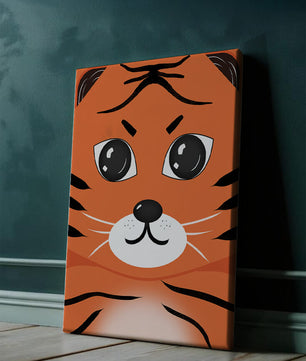 Illustration d’un visage de tigre adorable avec des traits marqués