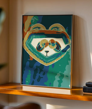 Art abstrait coloré de panda avec des motifs vibrants