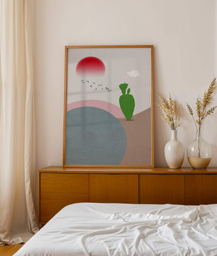 Abstract Landscape with Sun and Cactus - Mi tienda