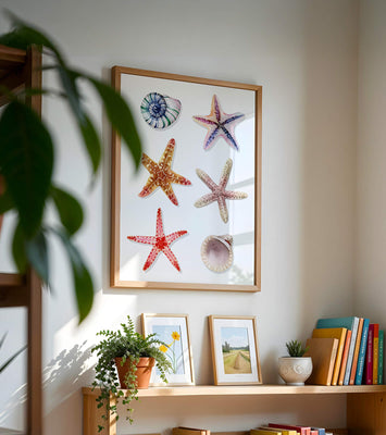 Watercolor collection of seashells and starfish illustration