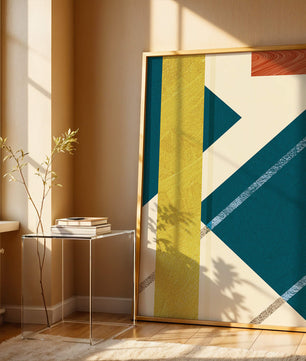 Abstract Geometric Composition with Bold Colors and Textures - Mi tienda