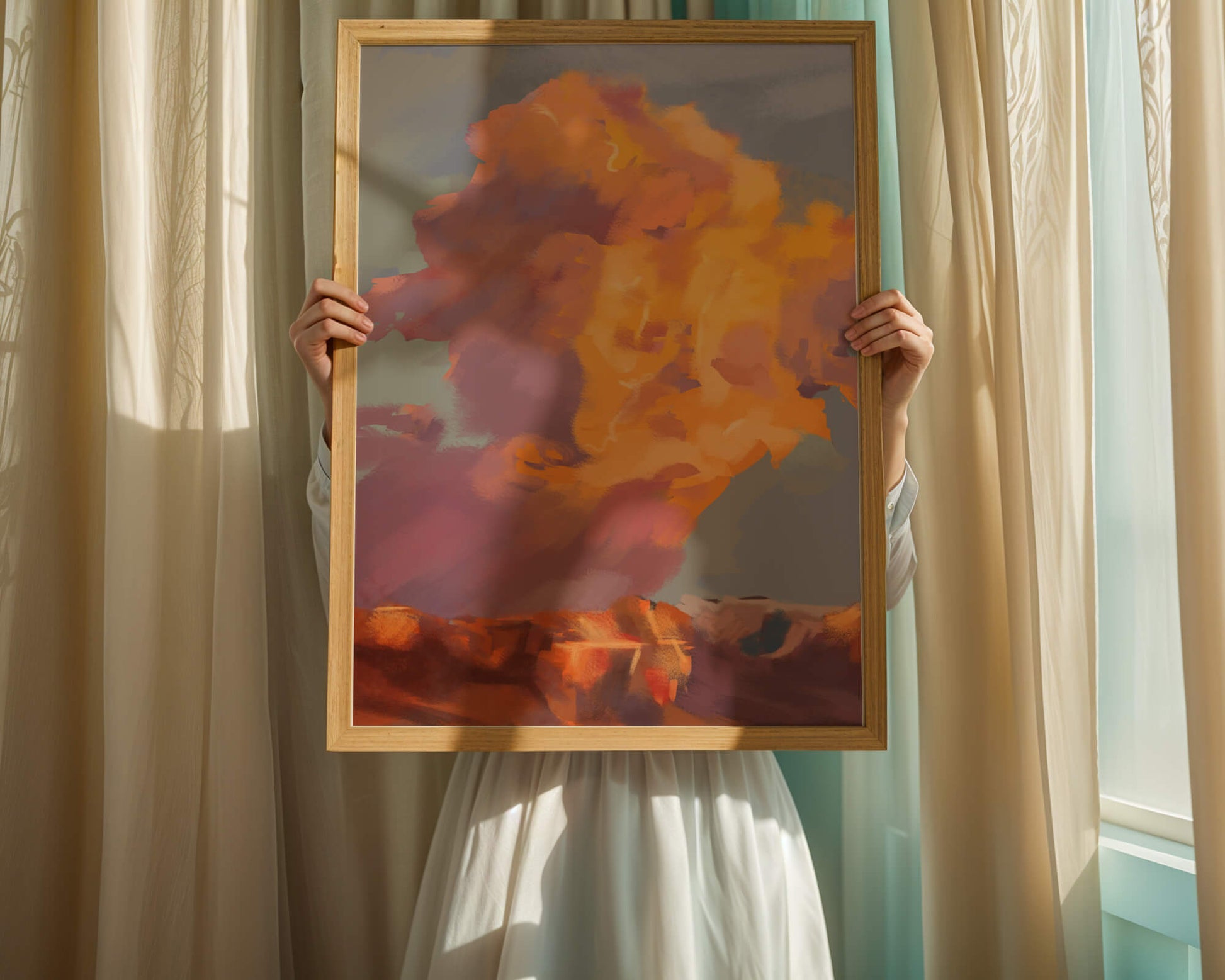 Vibrant sunset with dramatic clouds and rich colors