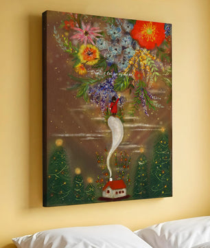 Charming illustration of floral fantasy scene