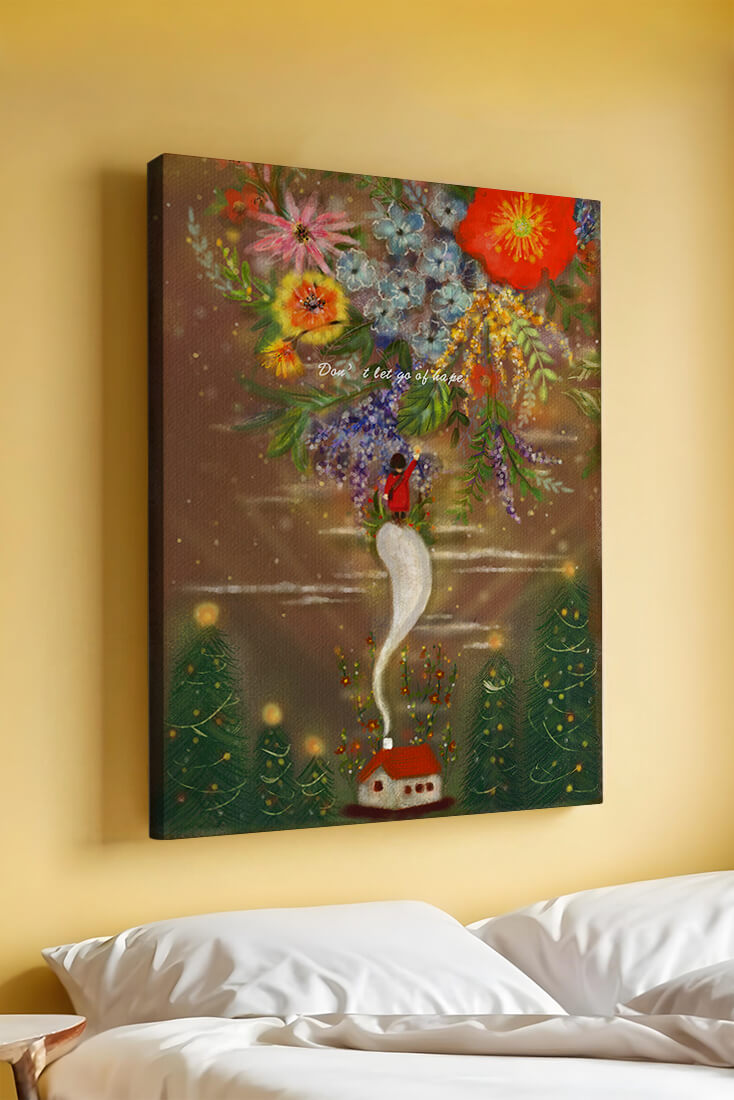 Charming illustration of floral fantasy scene