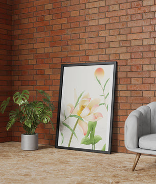 Serene Lotus Flower with Sun in Minimalist Natural Setting - Mi tienda