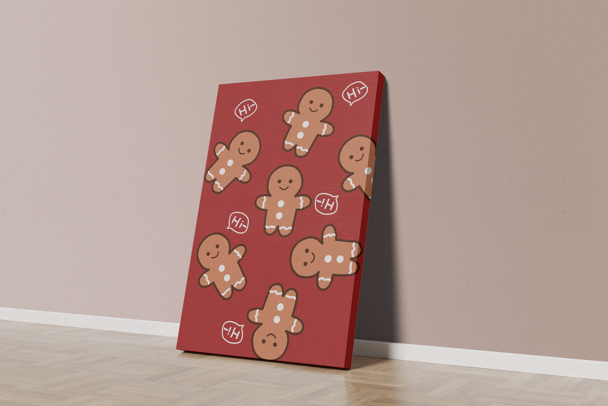 Playful gingerbread pattern with holiday greetings