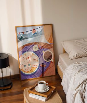 Charming Dumpling Faces on a Cozy Winter Table with Mountain View - Mi tienda