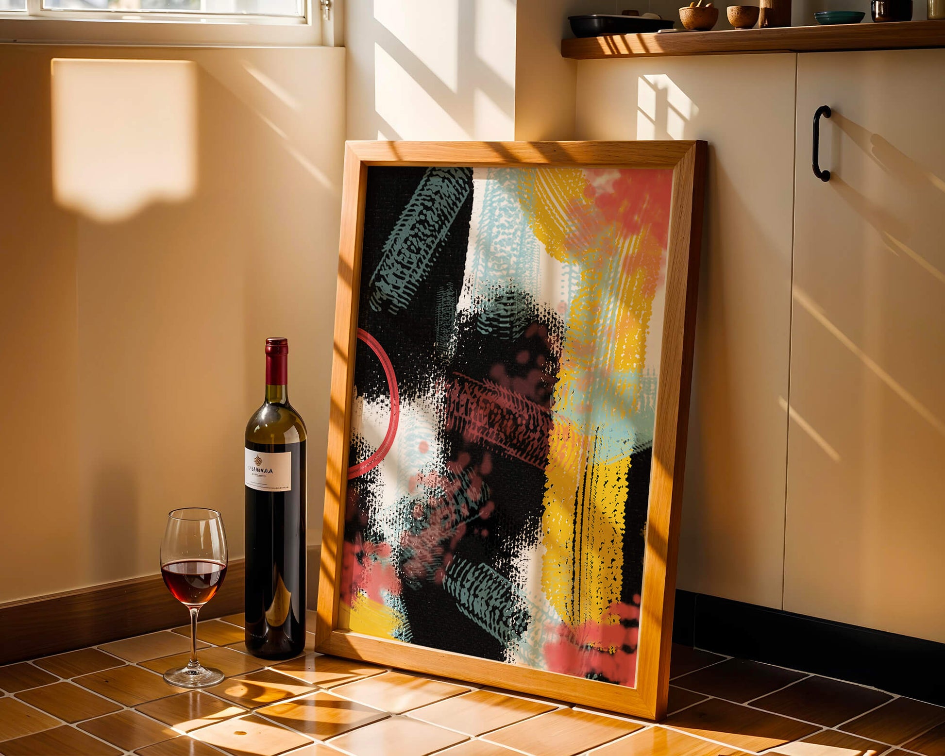 Vivid Abstract Art with Bold Colors and Expressive Brushstrokes