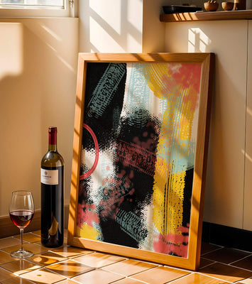Vivid Abstract Art with Bold Colors and Expressive Brushstrokes