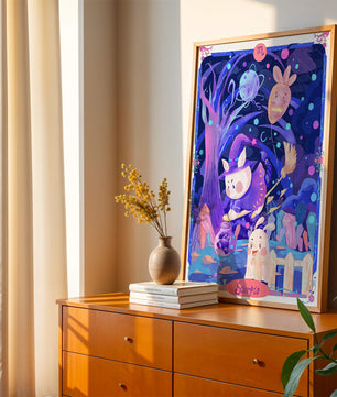 Whimsical zodiac scorpio scene with a magical theme