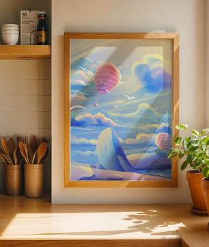 Majestic Whale and Hot Air Balloon in a Dreamy Sky - Mi tienda
