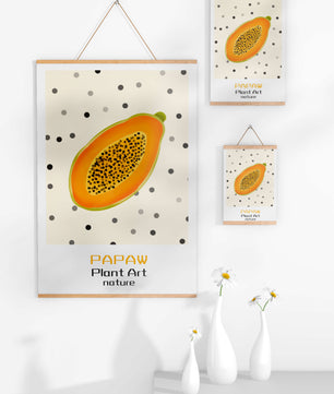 Abstract Papaya Art With Polka Dot Background - Mi tienda