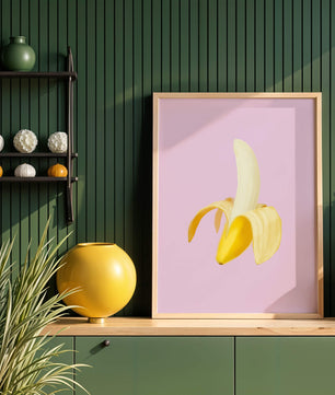 Open banana with purple background for vibrant decoration