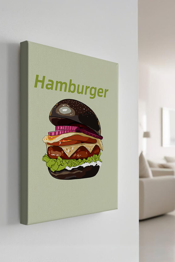 Delicious hamburger illustration with vibrant ingredients