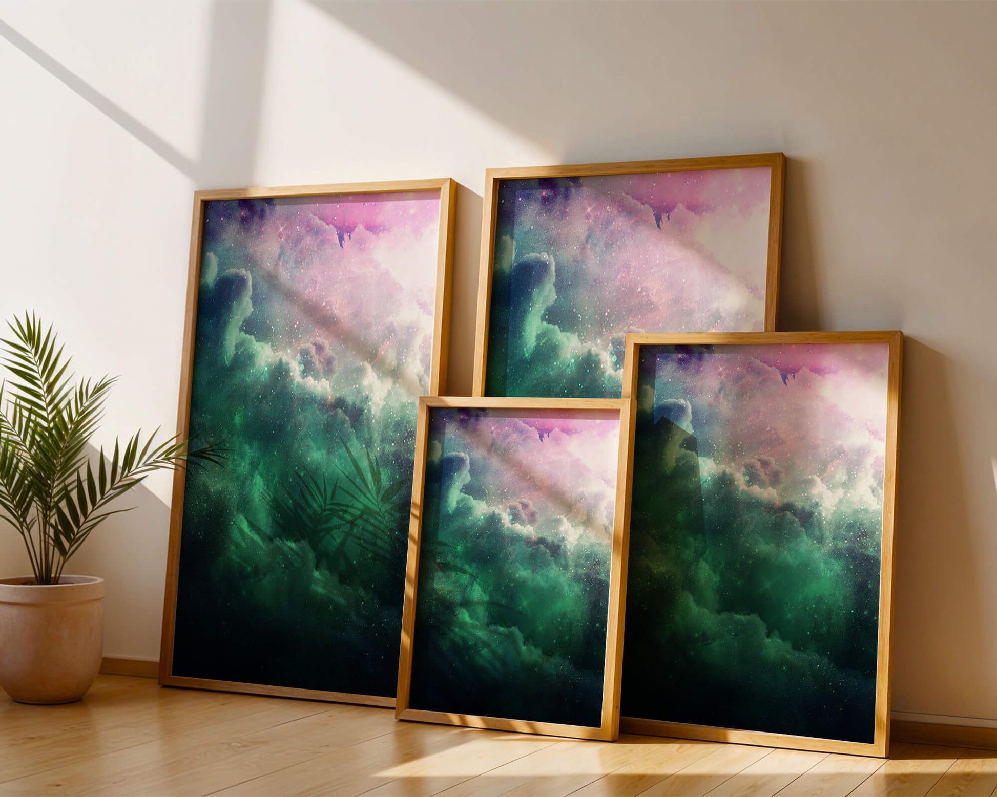 Mystical Cosmic Clouds Illuminated by Colorful Nebula