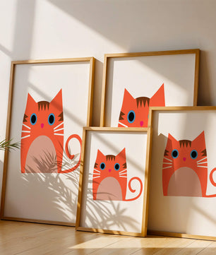 Cute Cat Illustration with Bright Colors and Whimsical Design - Mi tienda