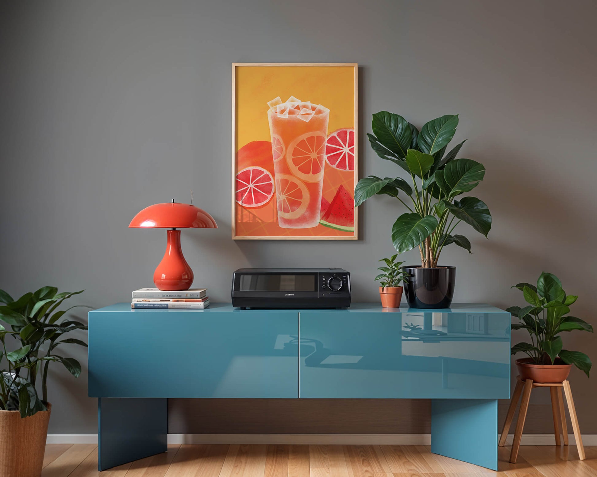 Refrescante cóctel de frutas de verano con cítricos y sandía.