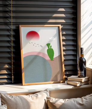 Abstract Landscape with Sun and Cactus - Mi tienda