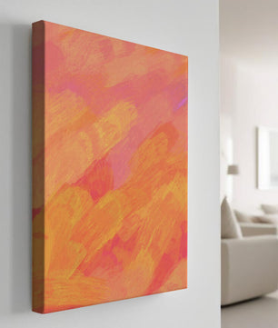 Arte de pinceladas abstractas en tonos cálidos