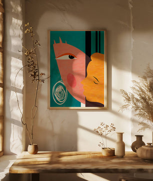 Modern Abstract Faces with Geometric Elements - Mi tienda