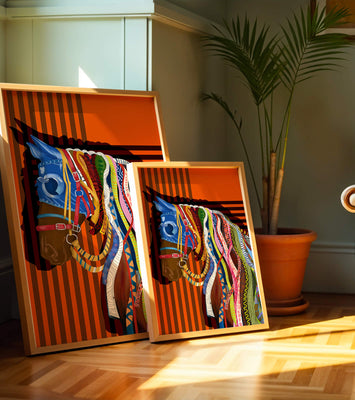 Colorful abstract horse art with intricate patterns