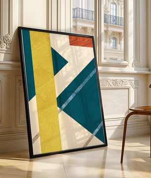 Abstract Geometric Composition with Bold Colors and Textures - Mi tienda