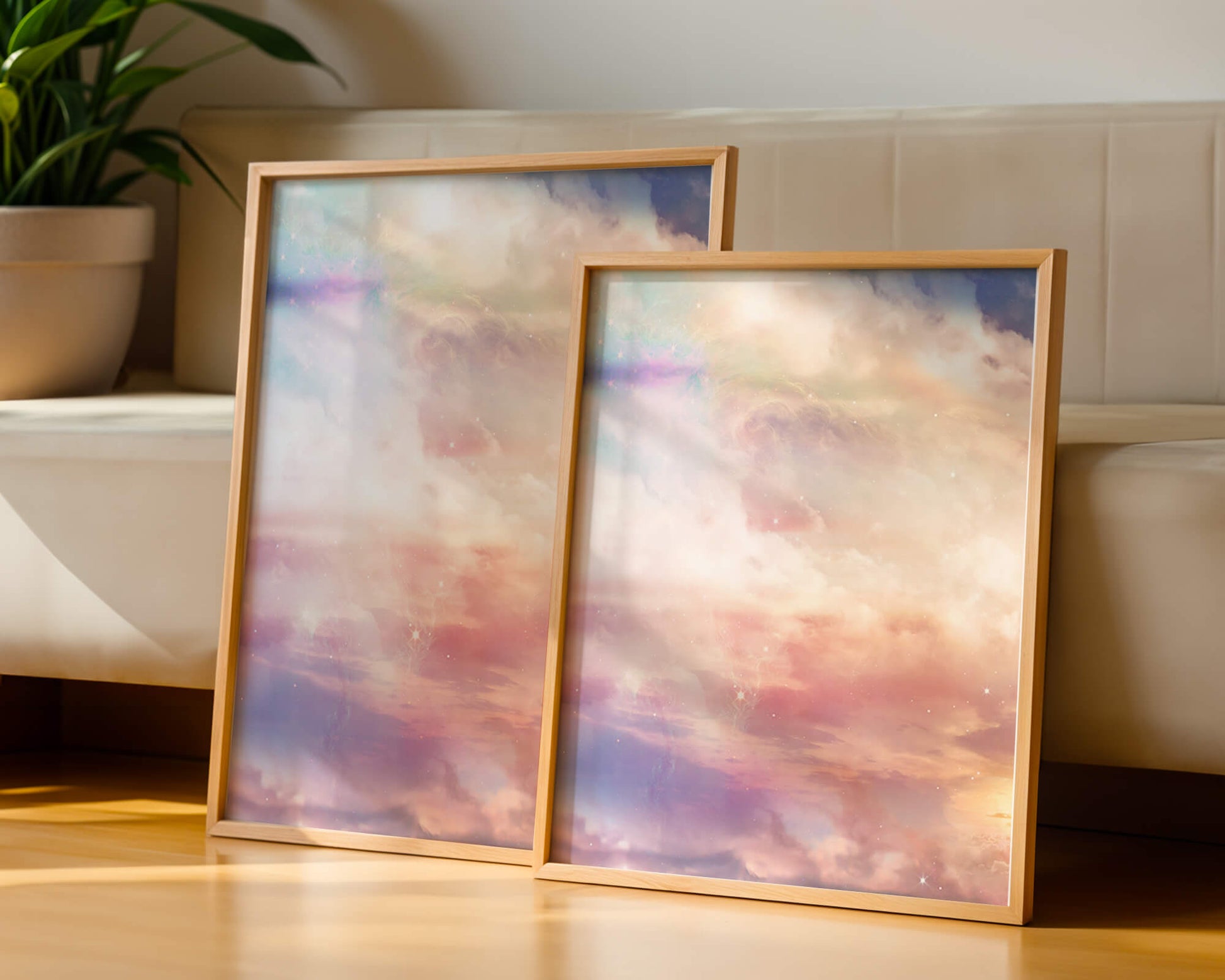 Dreamy Pastel Sky with Soft Clouds and Subtle Glow